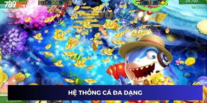 Game Trùm Cá 3D - Săn Thưởng Cá Mập, Làm Trùm Đại Dương 2 Hệ thống cá đa dạng